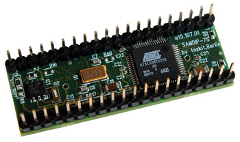 SAMDIP-7S: ARM7 board with AT91SAM7S256 CPU core