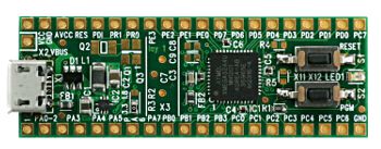 xmega.Dip with Atmel AVR A4U - Microprozessor, switch, micro-USB